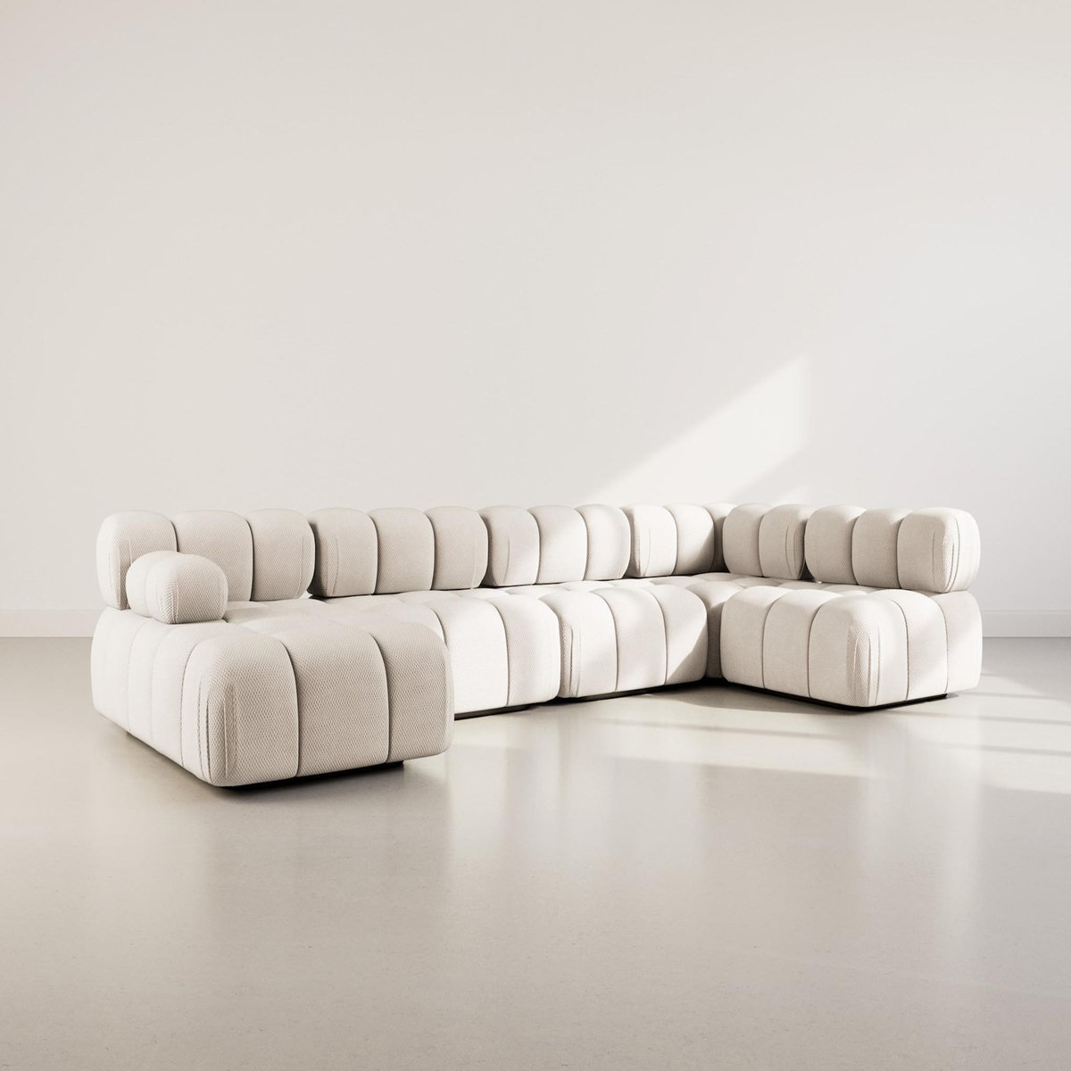 LISA DESIGN Ruby - canapé panoramique modulable d'angle droit 7 places en velours texturé