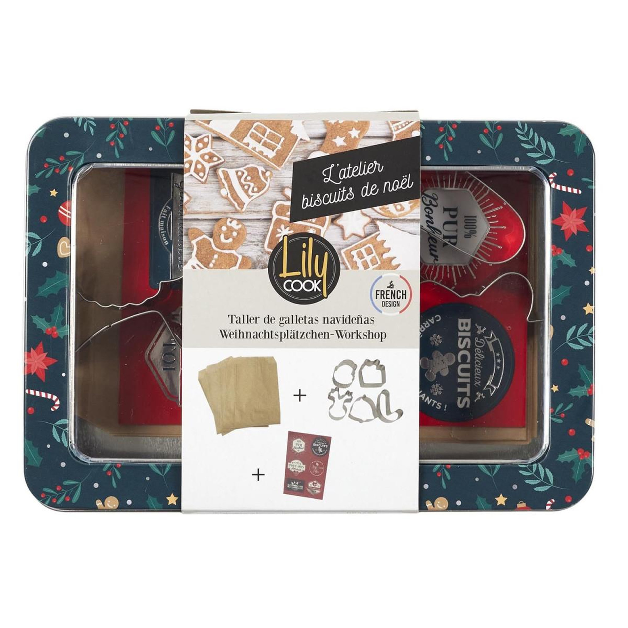 Lily Cook Coffret sablé de noël  pâtisserie  8cm rouge