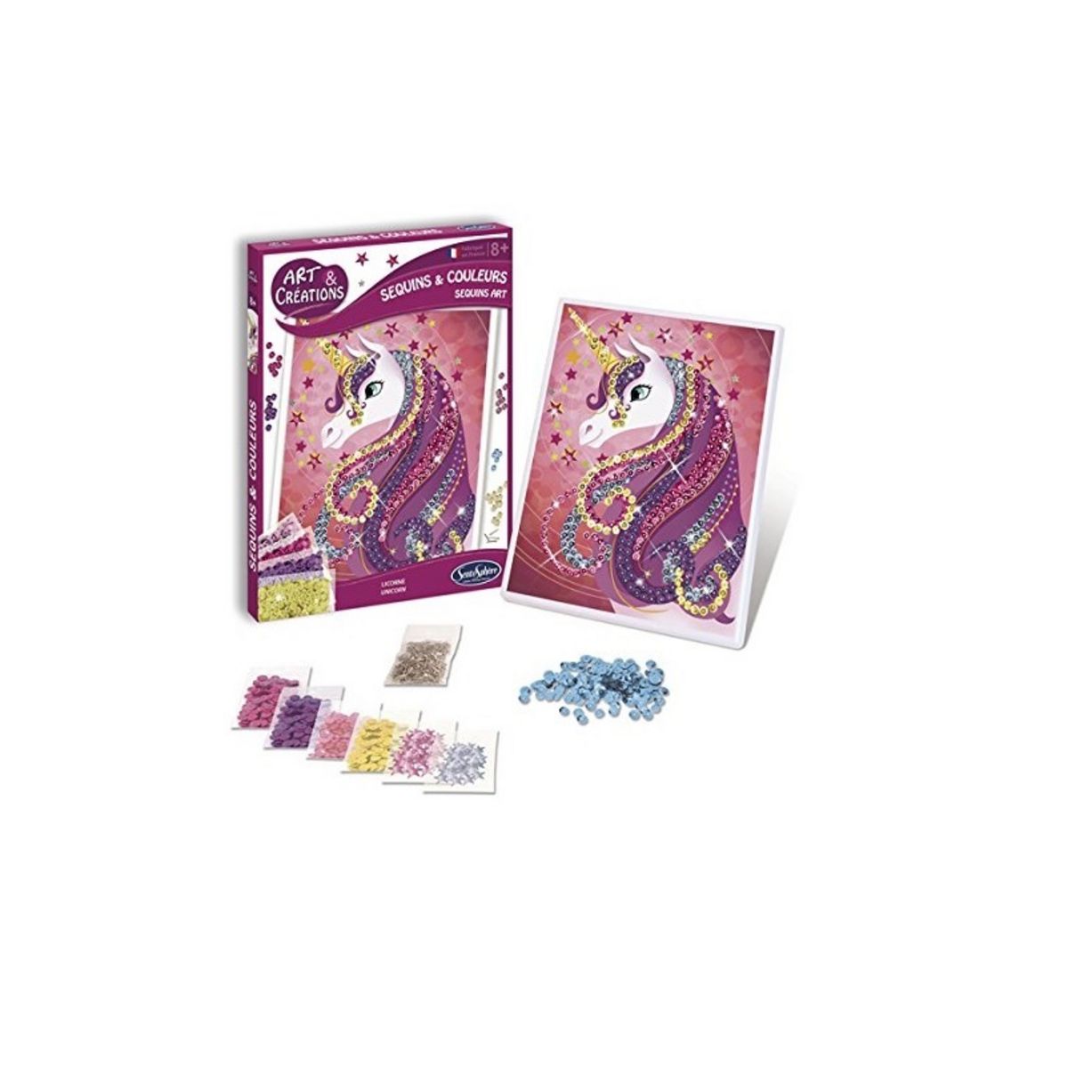 Sentosphère Tableau sequins et couleurs Licorne
