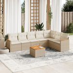 VIDAXL Salon de jardin avec coussins 8 pcs beige resine tressee