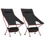 Voir la diapositive 2 : VIDAXL Chaise de camping pliables lot de 2 noir tissu oxford aluminium