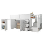 MERAX Lit combiné enfant 90x200 cm coloris blanc mdf