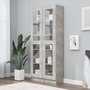 Voir la diapositive 1 : VIDAXL Armoire a vitrine Gris beton 82,5x30,5x185,5 cm Bois ingenierie