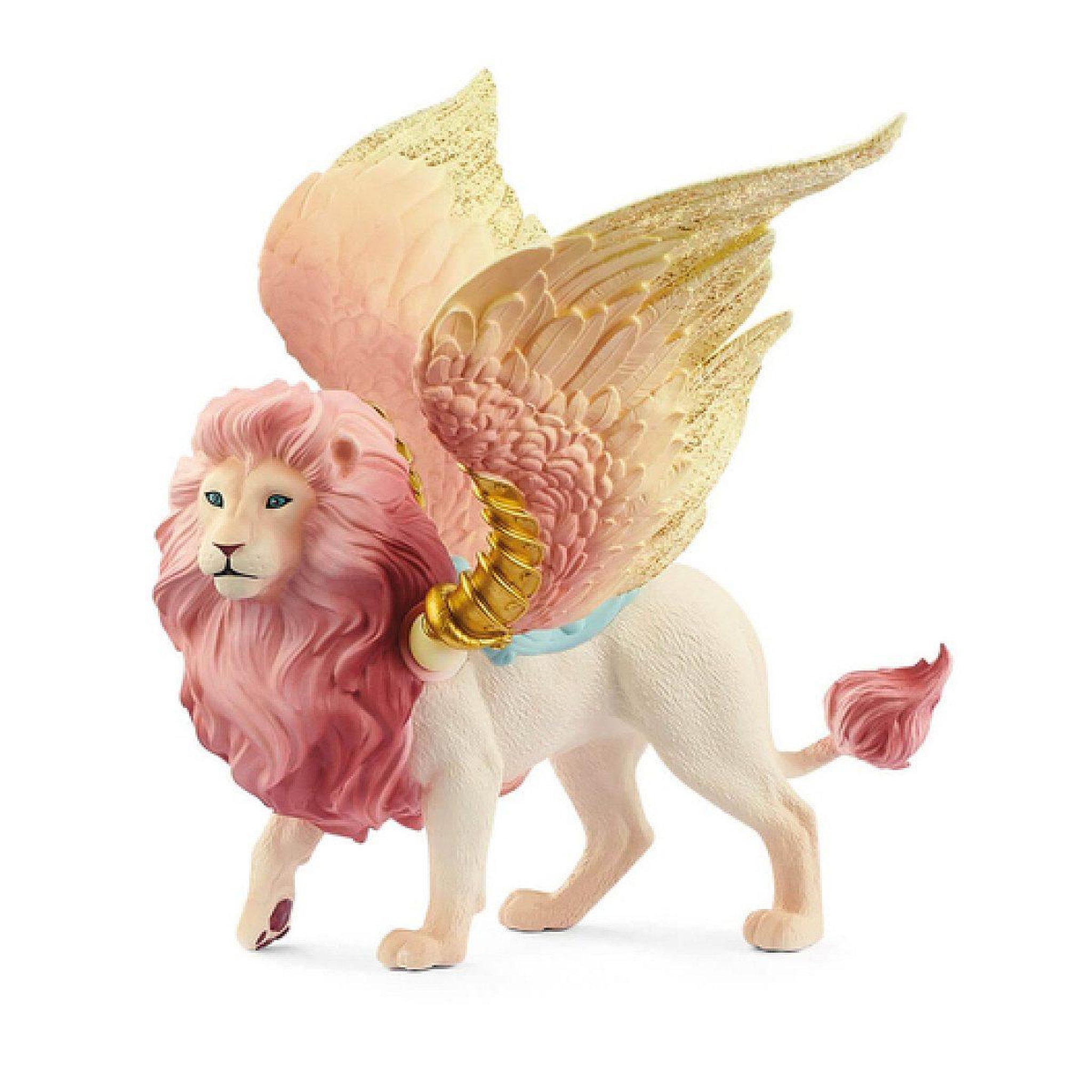 Voir la diapositive 3 : Schleich Figurine Elfe sur lion ailé, Figurine fée détachable chevauchant un lion rose magique avec des parties mobiles, figurine magi