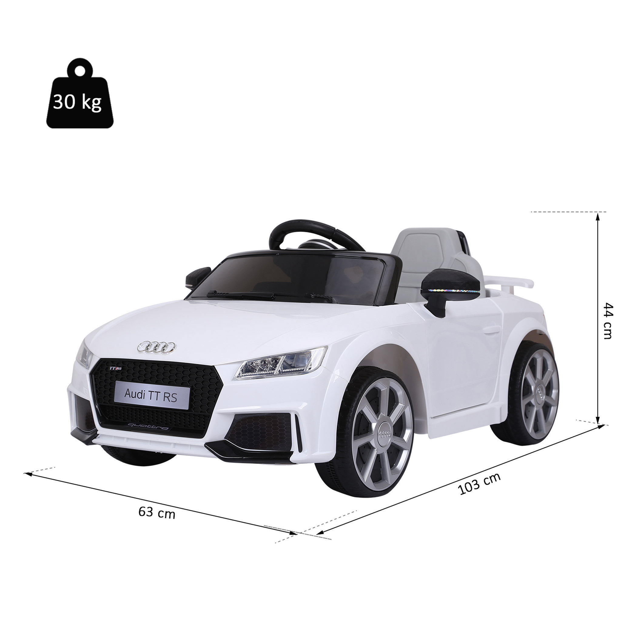 Voir la diapositive 3 : HOMCOM Véhicule électrique enfant TT RS 12 V 35 W V. max. 3 Km/h télécommande effets sonores + lumineux blanc