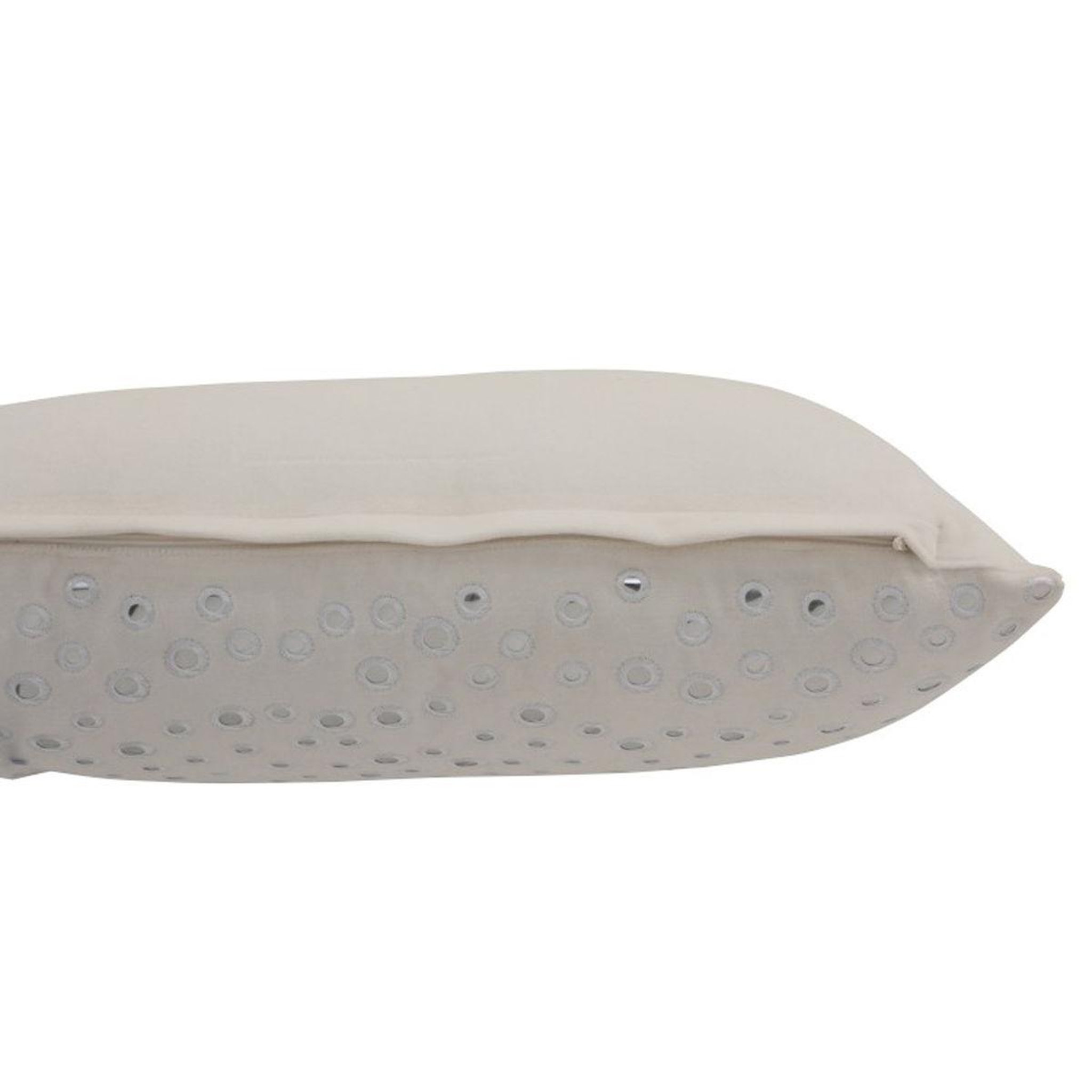 Voir la diapositive 3 : J-LINE Coussin rectangulaire  miroir velours  32x52cm blanc