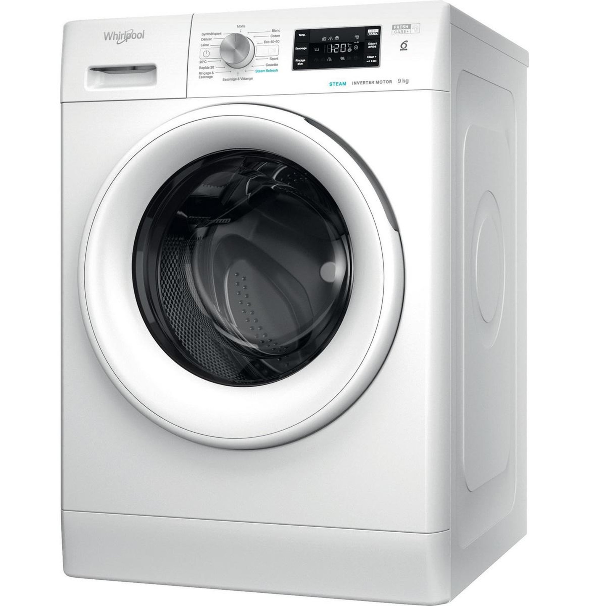 Voir la diapositive 3 : Whirlpool Lave-linge frontal 9kg 1400 tours/min - ffbs9479wvfr