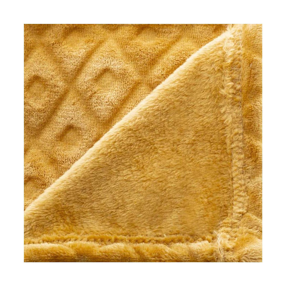 ATMOSPHERA Plaid Imprimé  Losange 3D  125x150cm Ocre