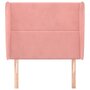 Voir la diapositive 3 : VIDAXL Tete de lit avec oreilles Rose 103x23x118/128 cm Velours