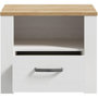 Voir la diapositive 4 : MARKET24 Chevet 1 tiroir et 1 niche - BOHOL - Chene / Blanc - L61,6 x P42 x H52 cm