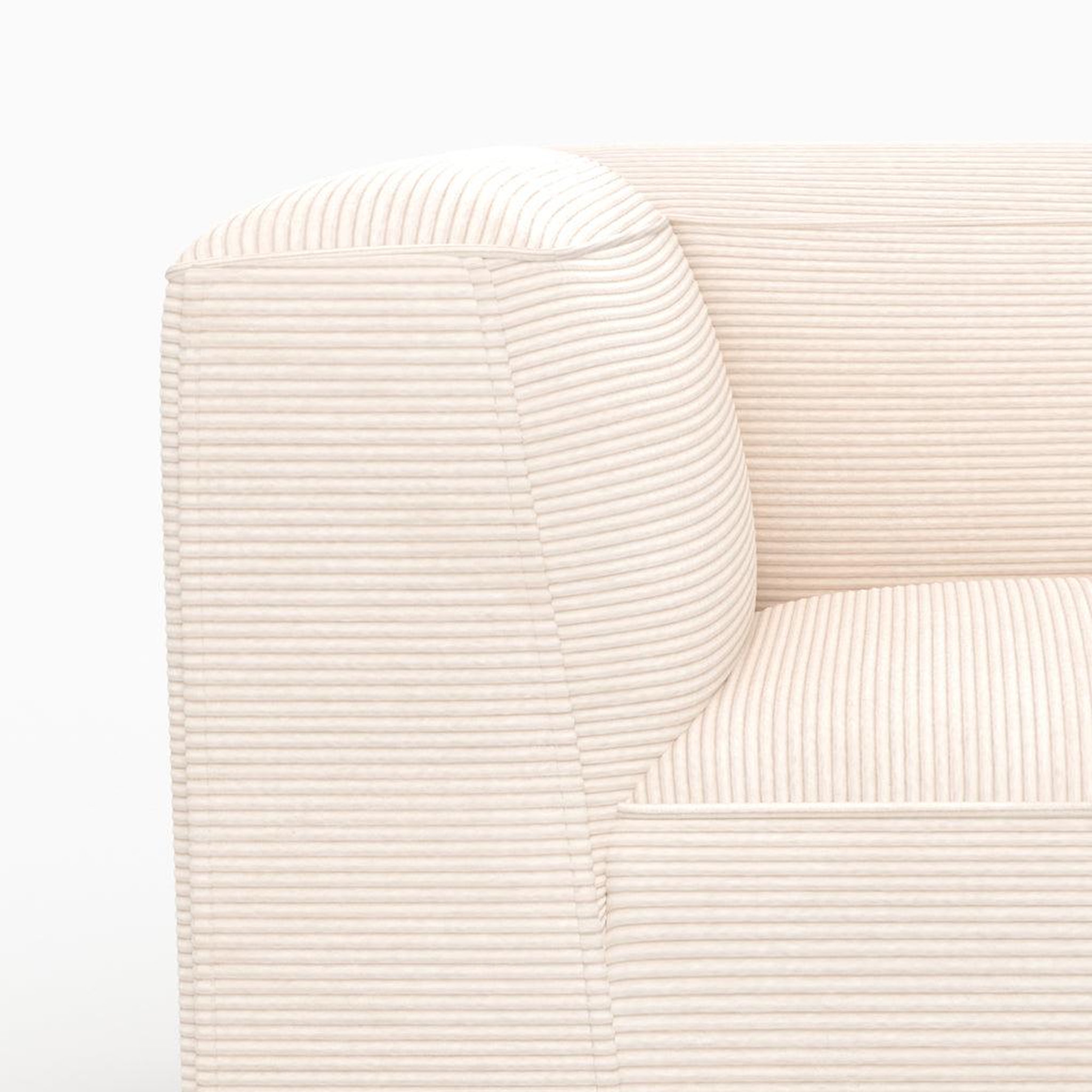 Voir la diapositive 2 : MAISON PAVANE Canapé modulable en velours blanc 2 places avec pouf-mina