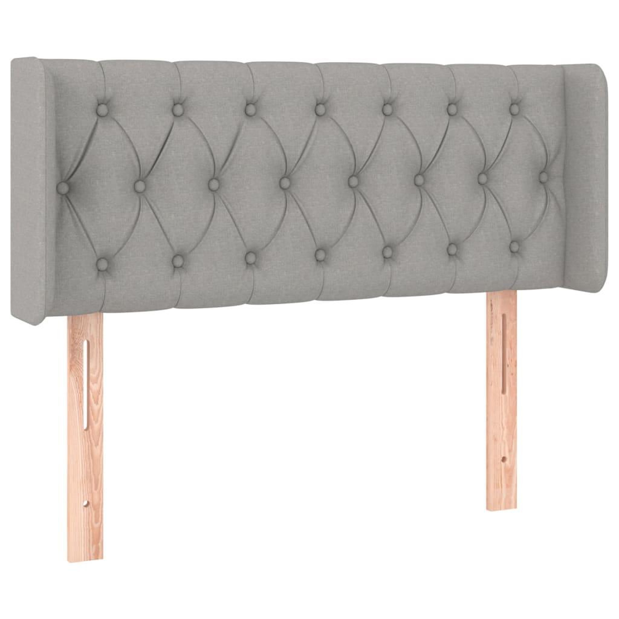 Voir la diapositive 2 : VIDAXL Tete de lit avec oreilles Gris clair 93x16x78/88 cm Tissu