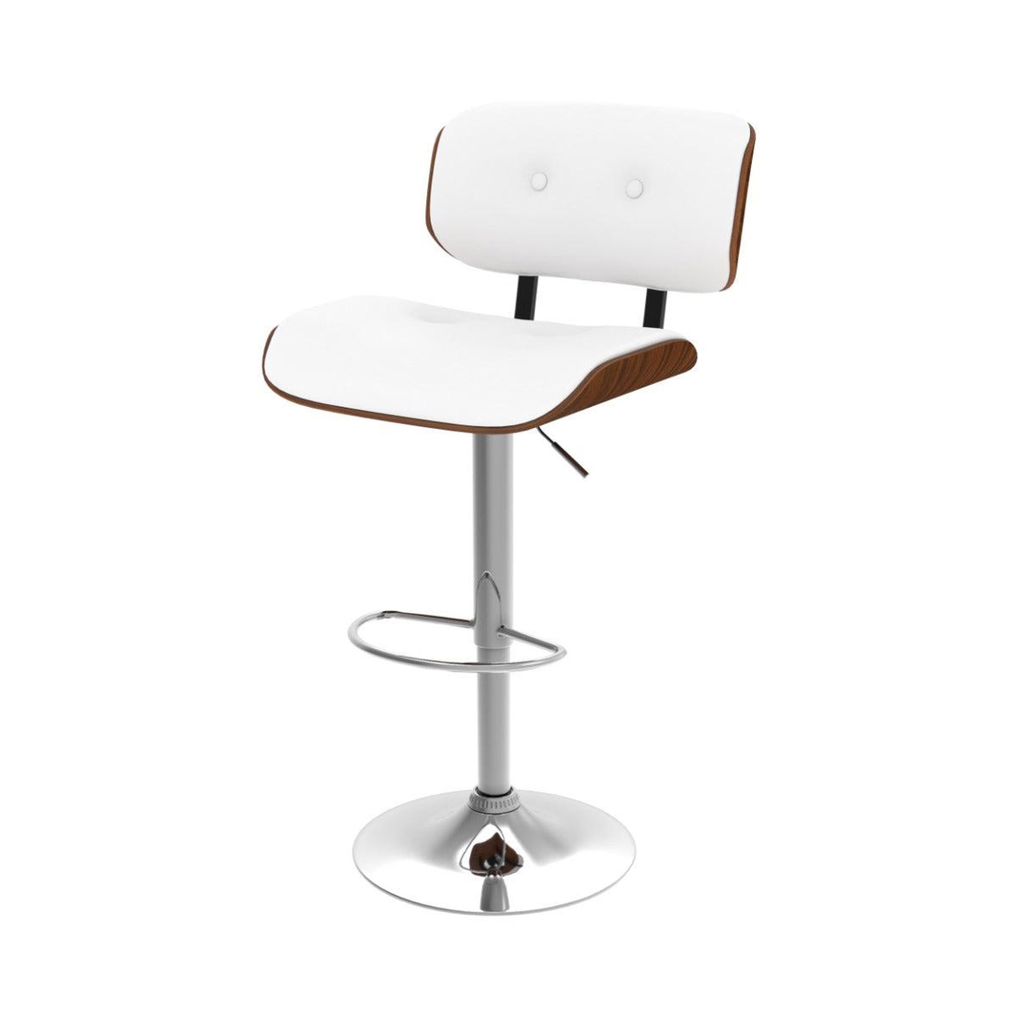 MAISON PAVANE Chaise de bar réglable en pu blanc 65/86 cm-melchior