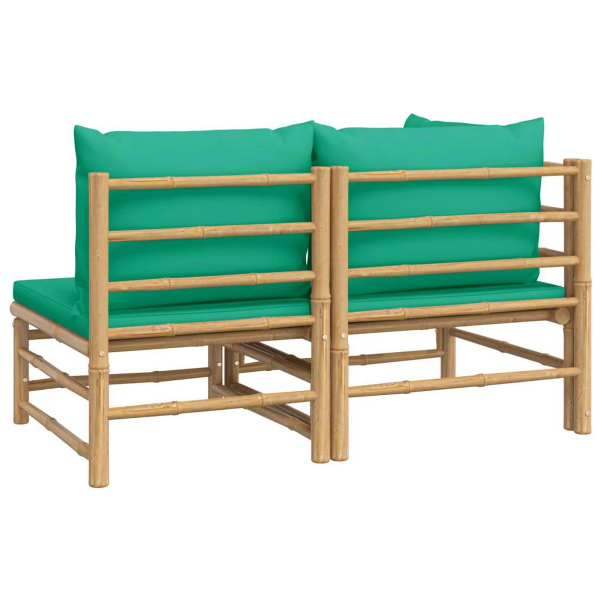 VIDAXL Salon de jardin 2 pcs avec coussins vert bambou