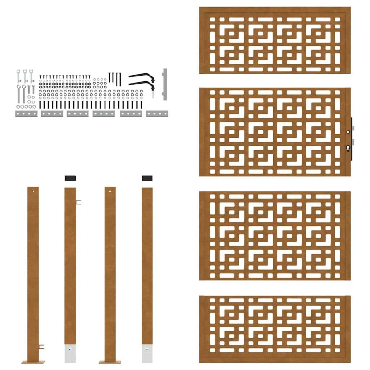 VIDAXL Porte de jardin acier resistant aux intemperies design croise