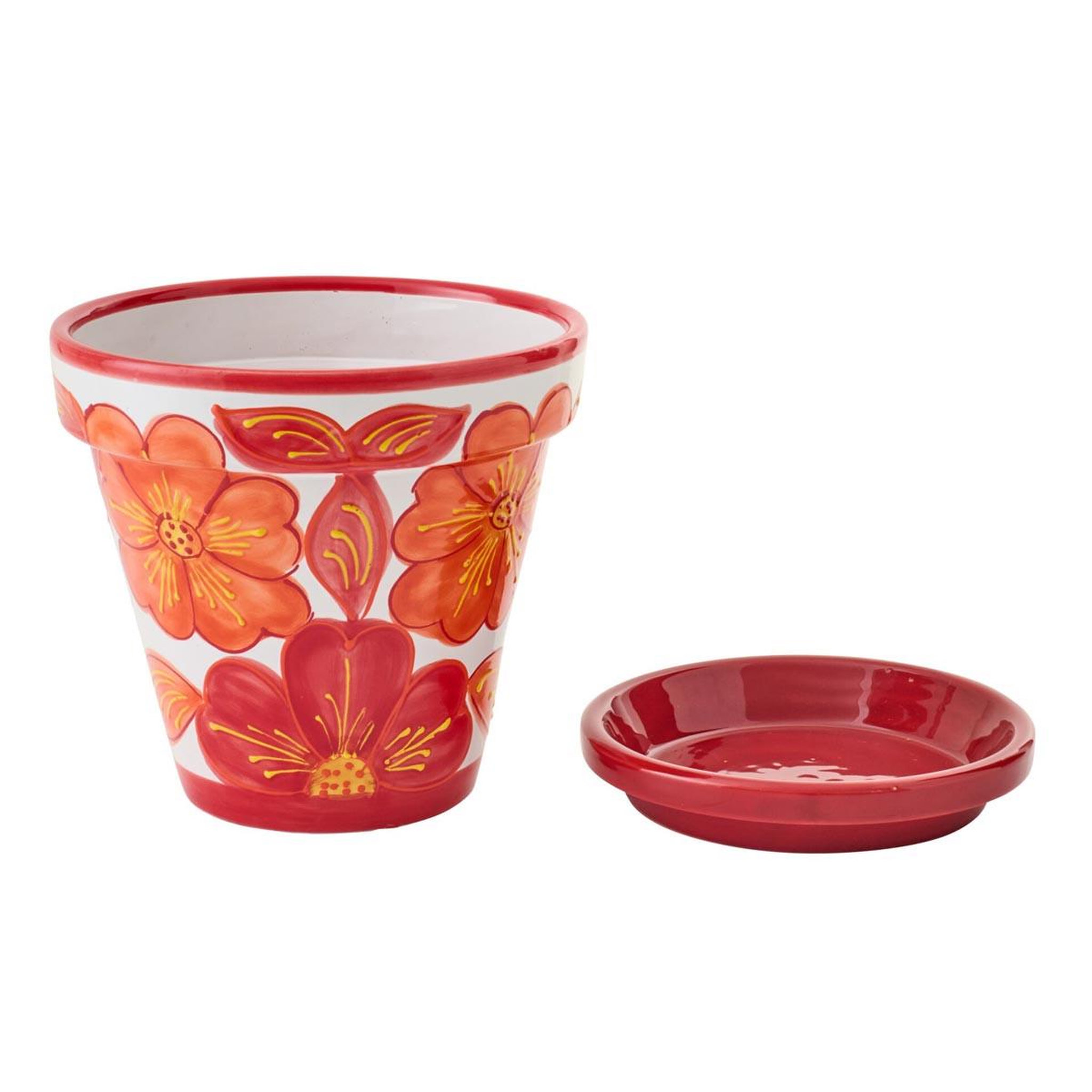 Voir la diapositive 2 : J-LINE Cache-pot avec soucoupe  bennie  27cm orange