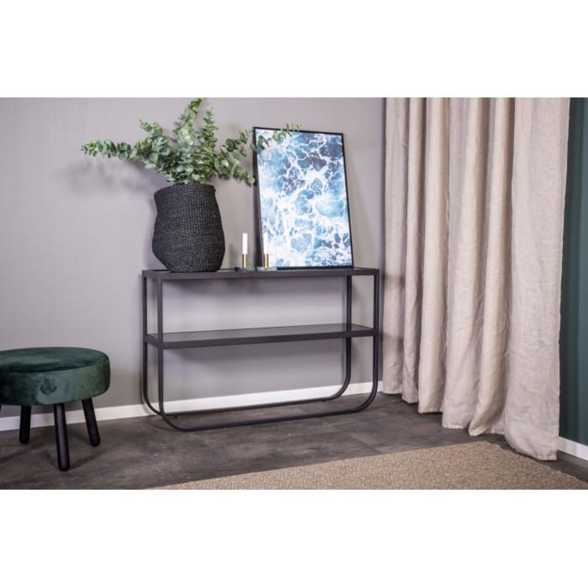 Paris Prix Console Design en Verre  Rocker  110cm Noir