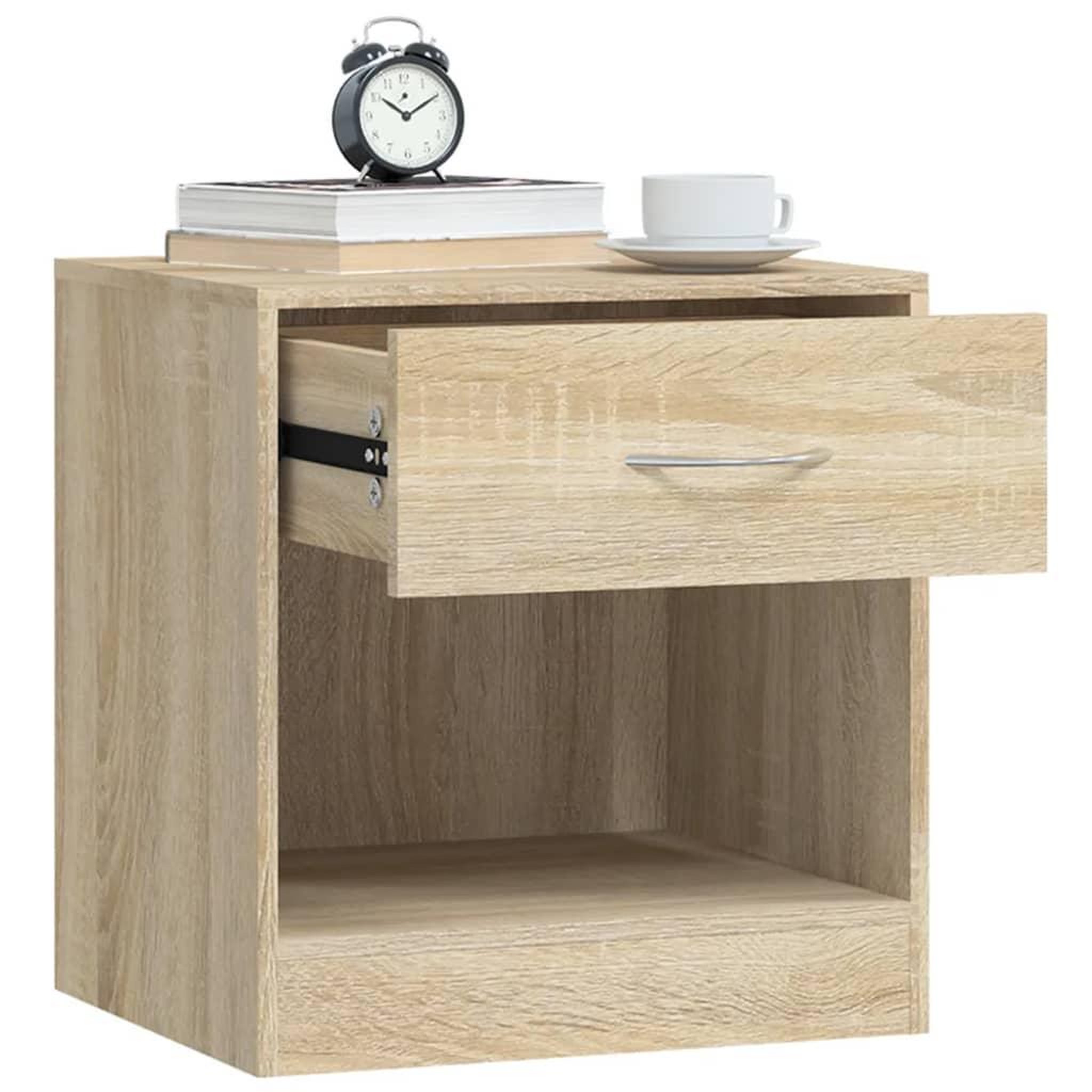 Voir la diapositive 5 : VIDAXL Table de chevet 2 pcs avec tiroir Couleur de chene