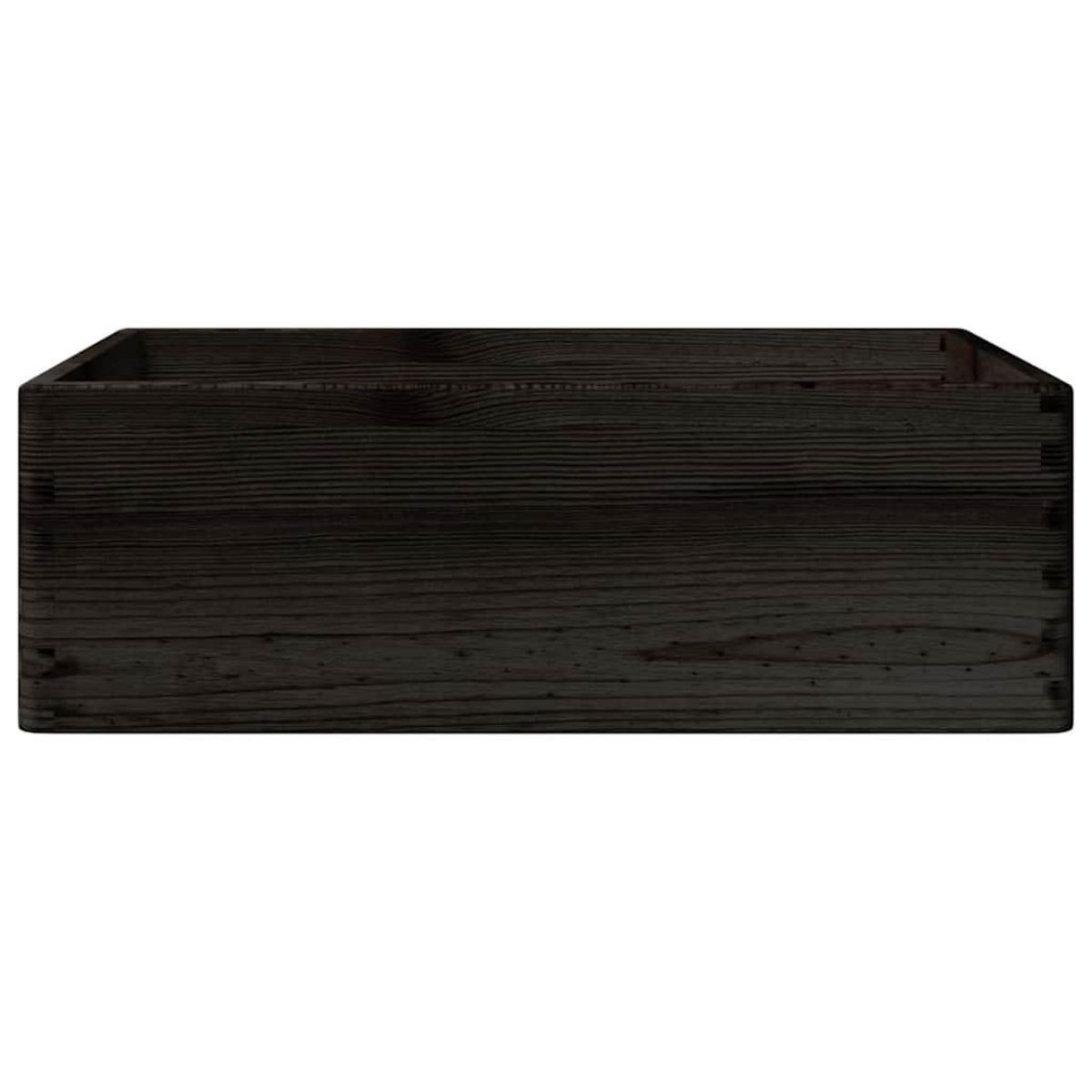 VIDAXL Boîte en bois avec poignees noir 40x30x13 cm bois de pin massif