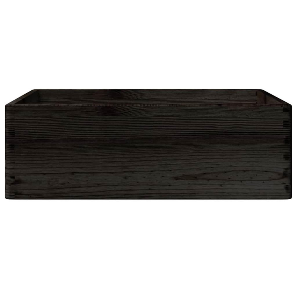 VIDAXL Boîte en bois avec poignees noir 40x30x13 cm bois de pin massif