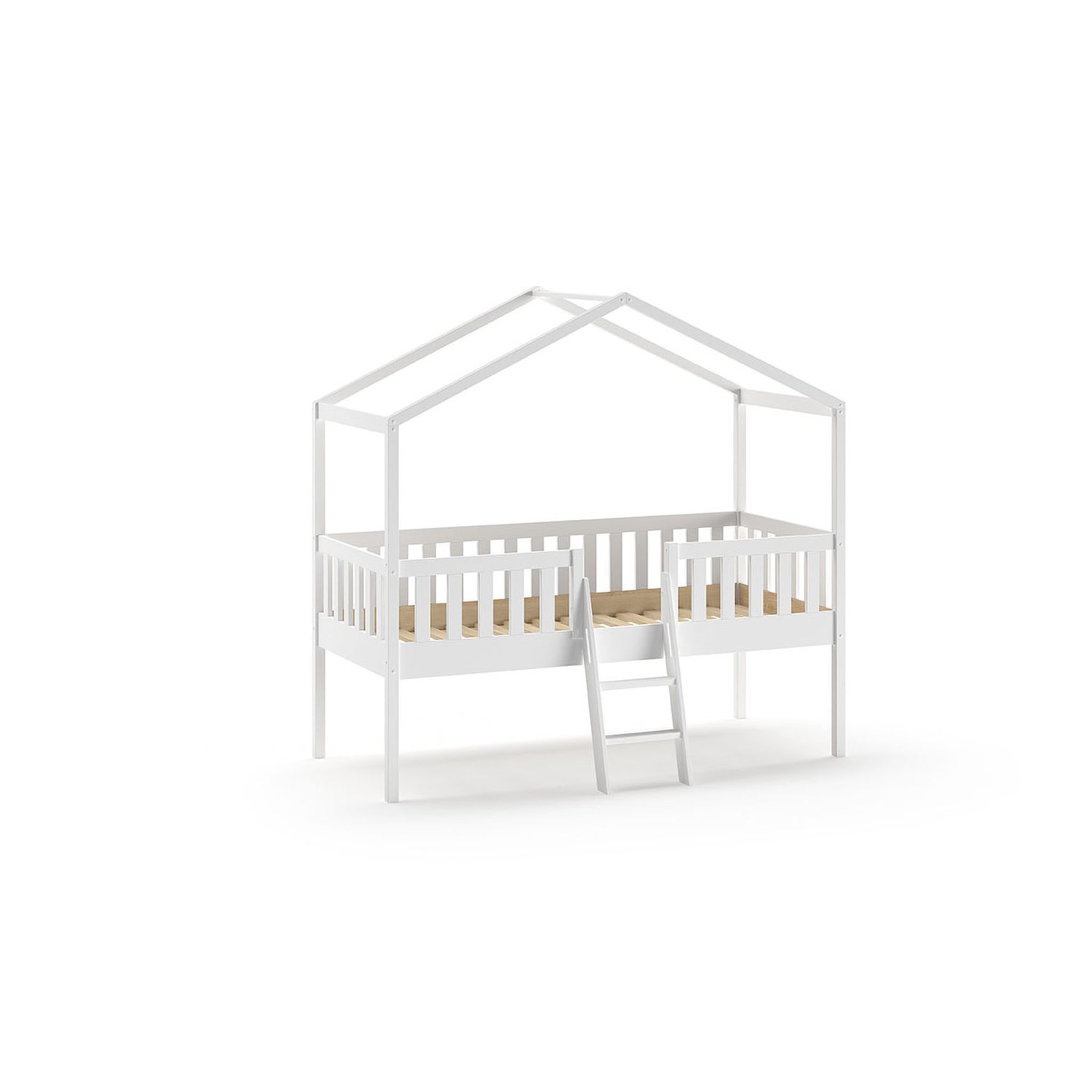 Voir la diapositive 2 : Lit cabane en bois massif 90x200 cm ATLANTA