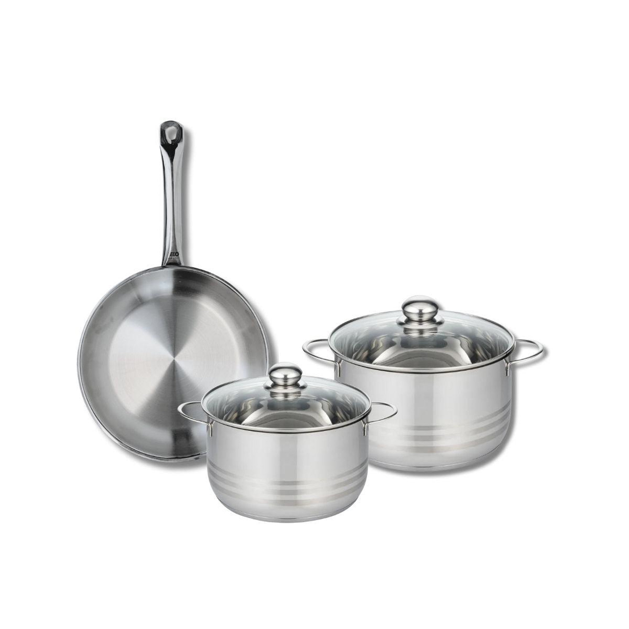 ELO Ensemble de 1 poêle de cuisson 28 cm et 2 faitouts 20 et 24 cm elo profi brillant