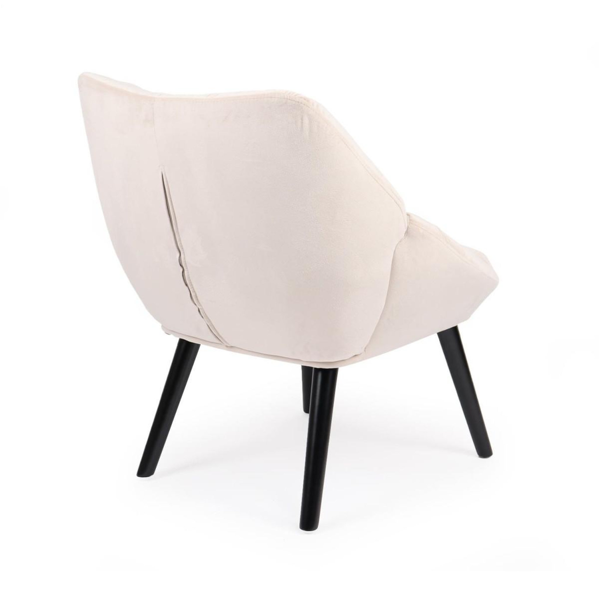 Voir la diapositive 4 : Paris Prix Fauteuil design en velours  neal  74cm beige