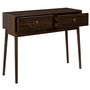 Voir la diapositive 4 : The Home Deco Factory Console 2 tiroirs effet noyer TIFFANY - Marron
