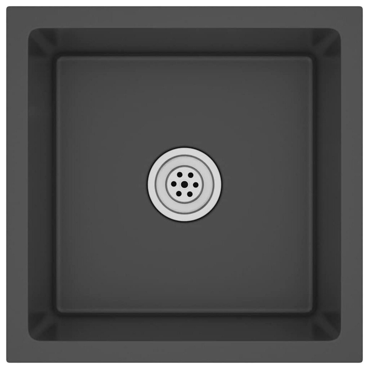 VIDAXL Evier de cuisine fait main Noir Acier inoxydable