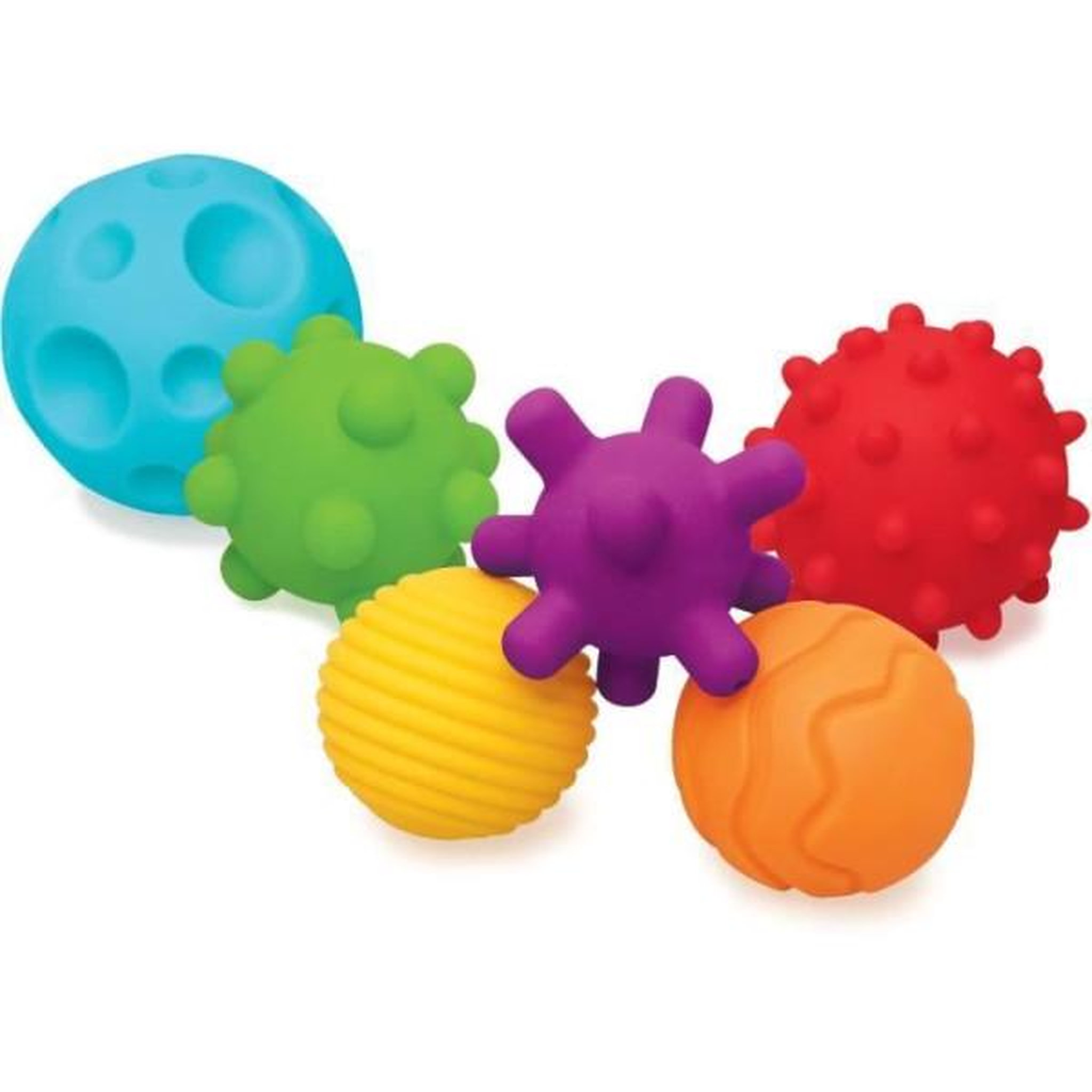 INFANTINO 6 balles sensorielles - infantino - jouet pour bébé - couleur bleu - plastique souple