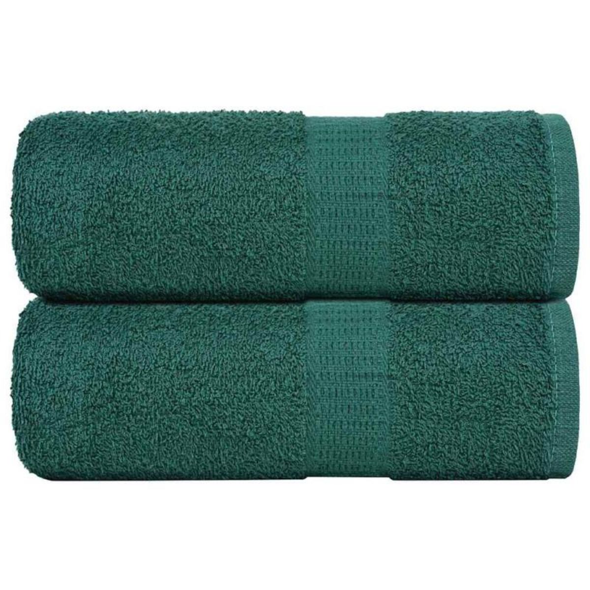 VIDAXL Serviettes de visage 2 pcs vert 30x30 cm 360 g m² 100% coton