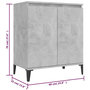 Voir la diapositive 6 : VIDAXL Buffet gris beton 60x35x70 cm bois d'ingenierie