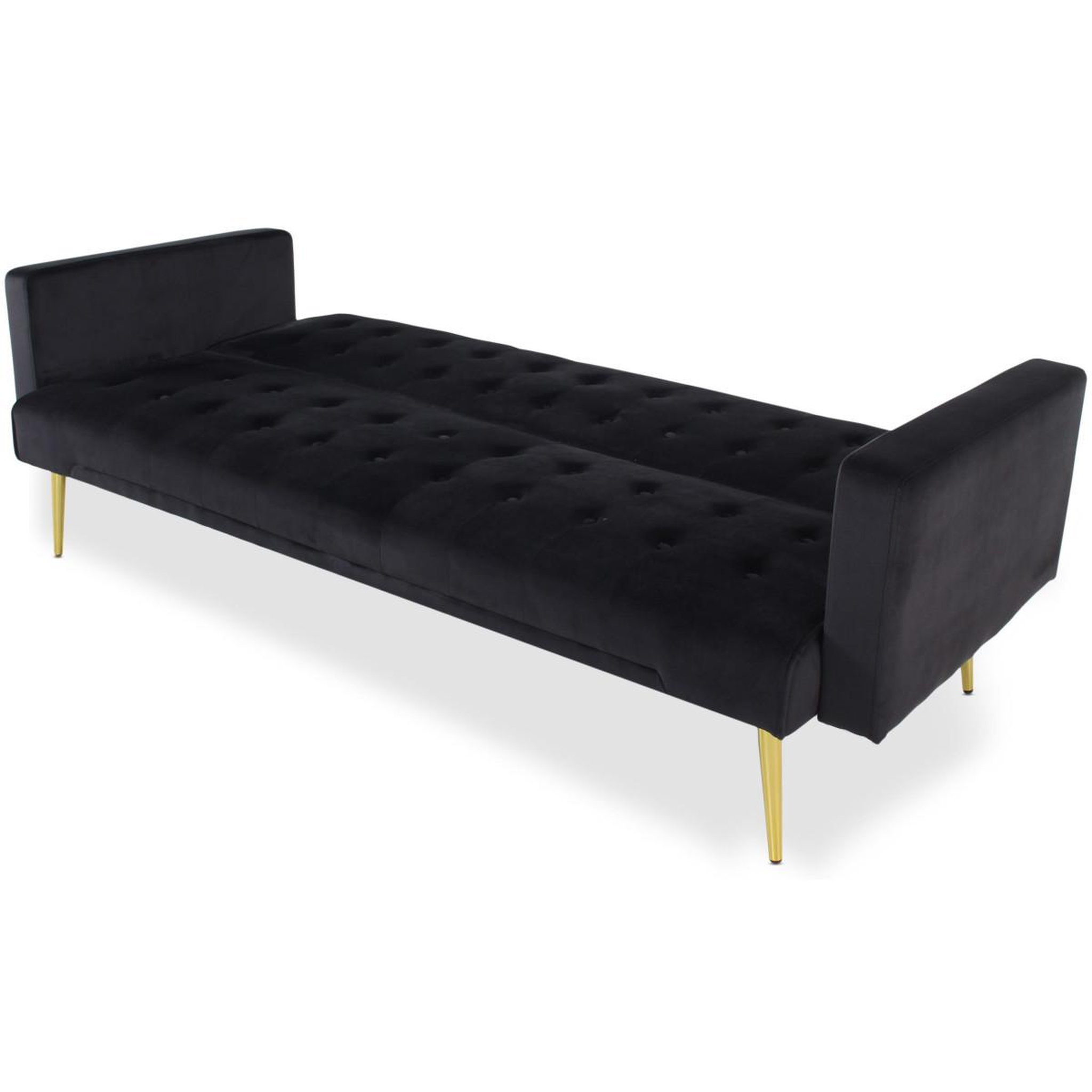 Voir la diapositive 5 : Paris Prix Canapé convertible velours  tybio  191cm noir