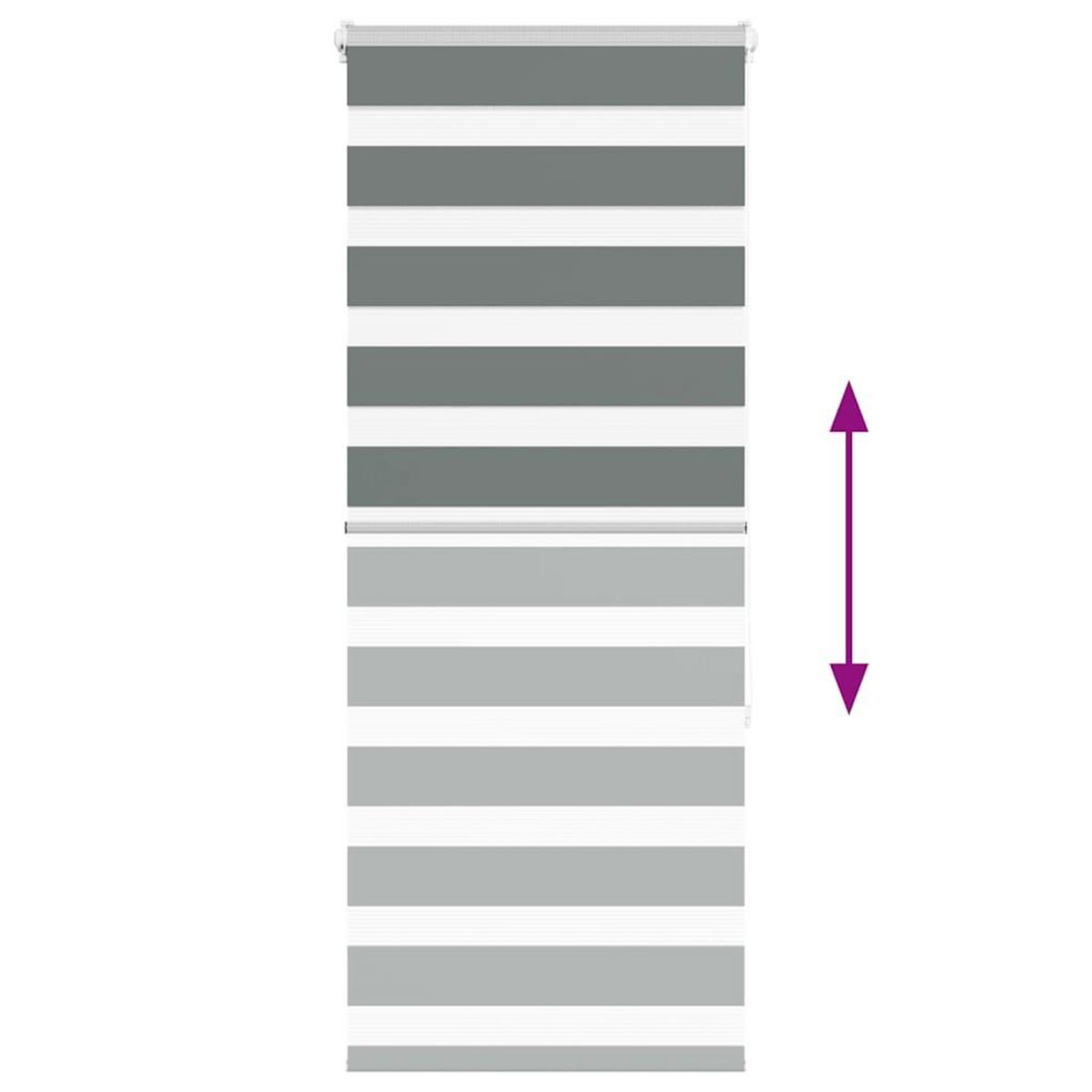 VIDAXL Store zebre gris fonce largeur du tissu 50,9 cm polyester