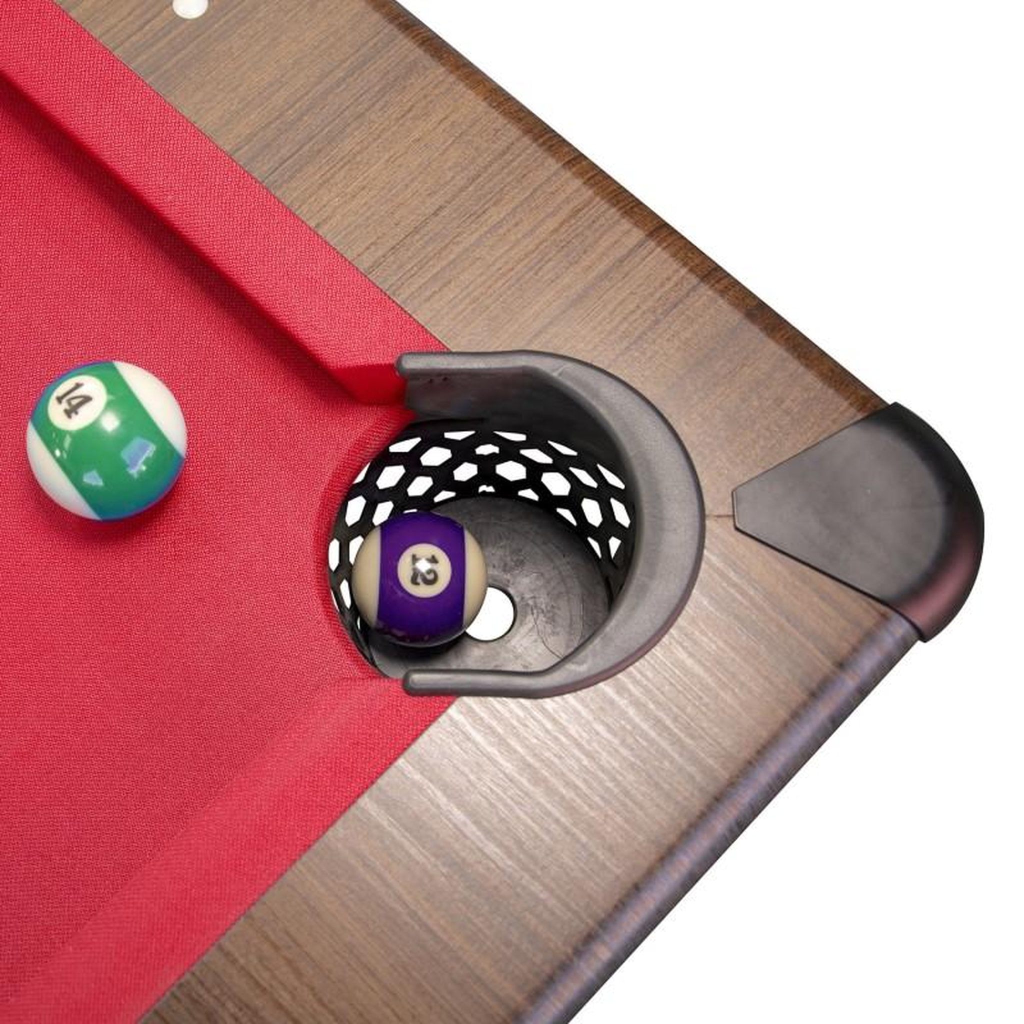 Voir la diapositive 4 : PLAY4FUN Billard Américain AMBIANCE 7Ft - 226,5 x 126,5 x 80 cm avec accessoires et plateau dînatoire - Couleur Chêne