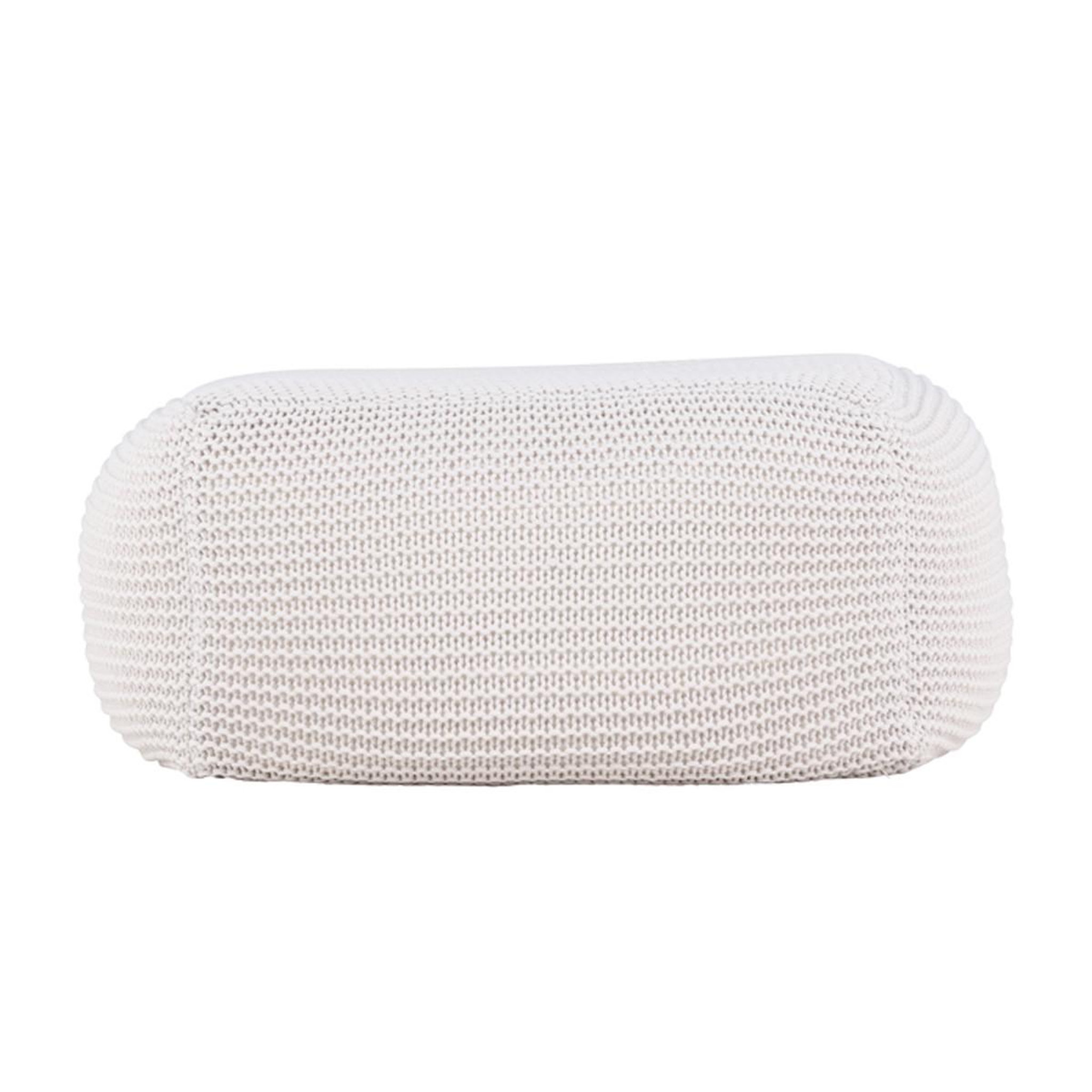 Paris Prix Pouf effet crochet  luca  60cm crème