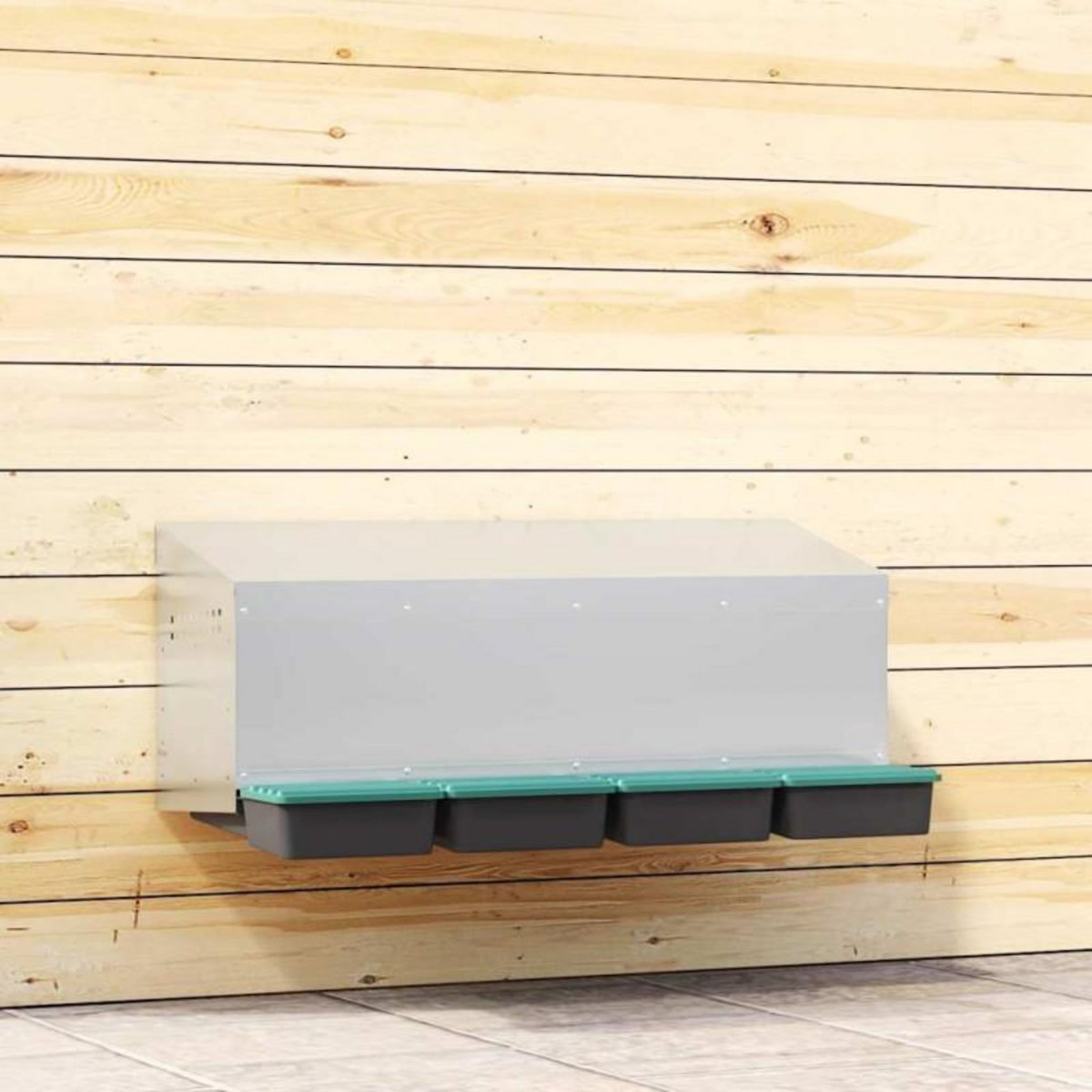 VIDAXL Nichoir à poules4 compartiments, fixation murale, acier galvanisé