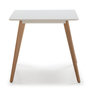 Voir la diapositive 2 : VS VENTA-STOCK Table à manger Aroa blanche, pieds en bois de hêtre, 80x80 cm