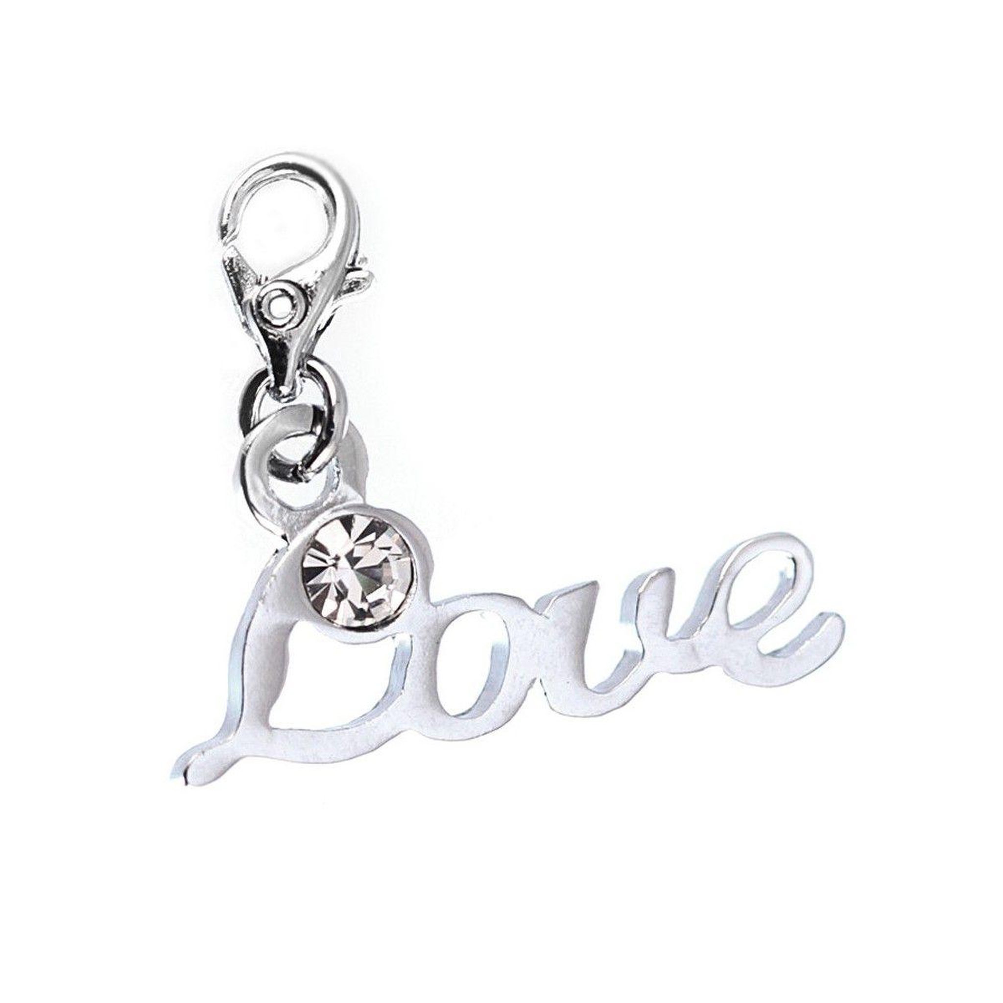 SC CRYSTAL Charm Love and strass SC Crystal orné de Cristaux scintillants