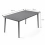 Voir la diapositive 3 : CONCEPT USINE Ensemble table de jardin 200 cm et 8 fauteuils gris foncé effet rotin CANBERRA