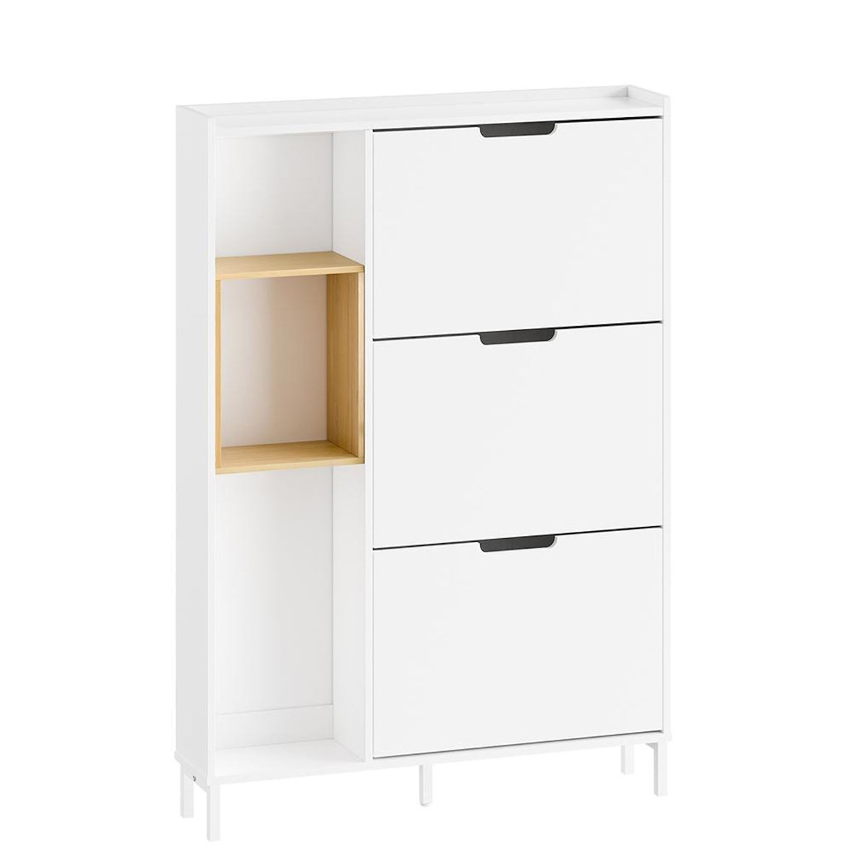 SOBUY SoBuy - Meuble À Chaussures 3 portes - Blanc - 87x90x129.5cm - Minimaliste - FSR209-NW