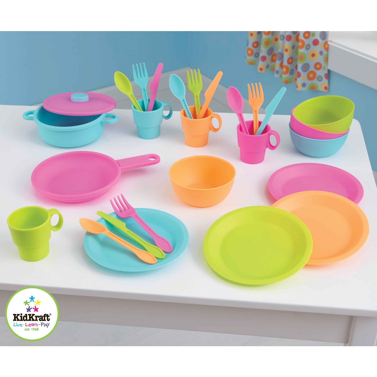 Kidkraft Ensemble d&rsquo;ustensiles couleurs vives 27 pièces