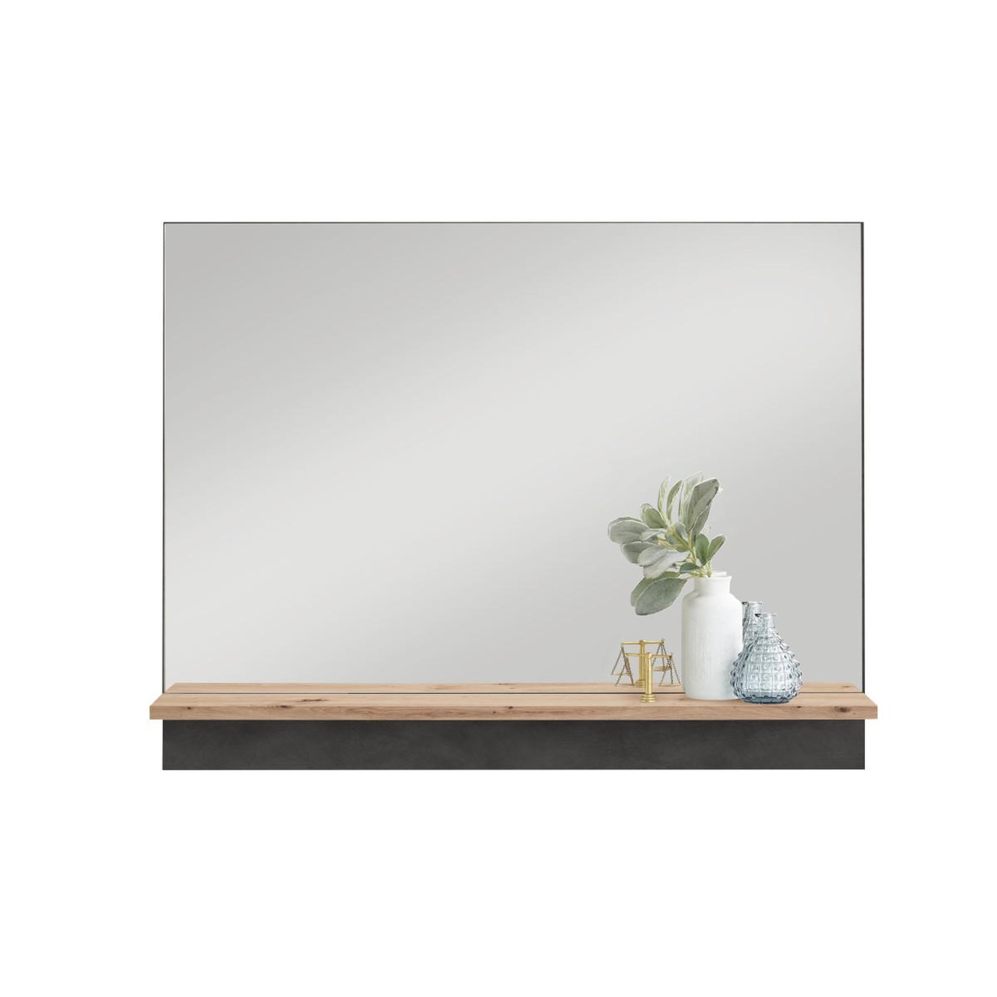 Voir la diapositive 2 : Paris Prix Miroir mural design  malea  80cm chêne