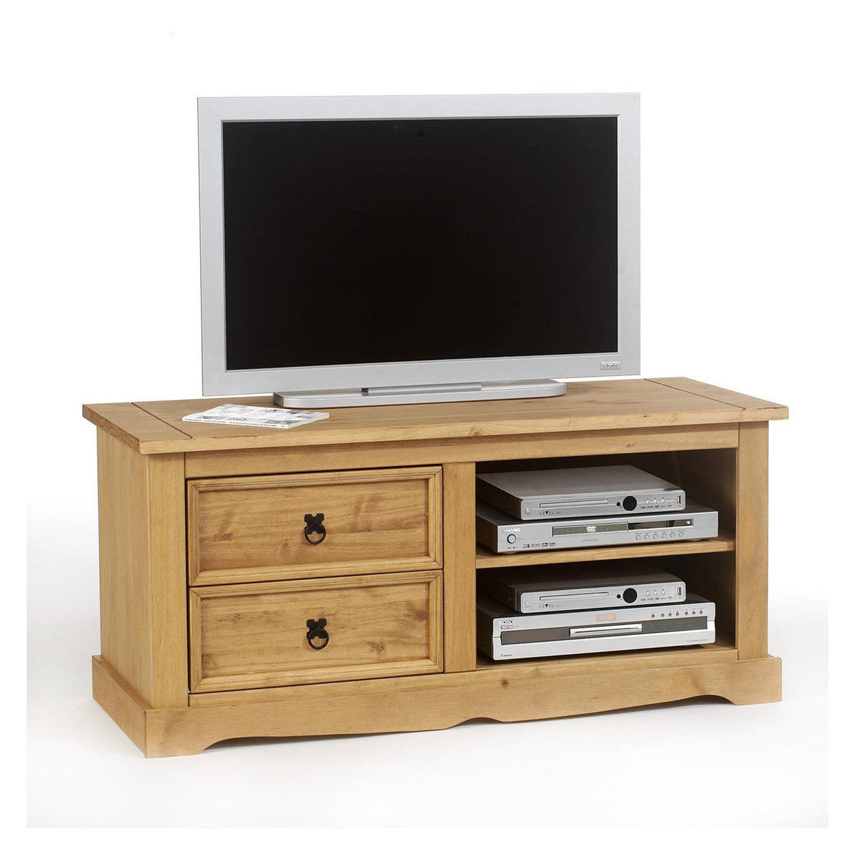 IDIMEX Meuble TV TEQUILA L 120 cm en bois massif - Finition laquée