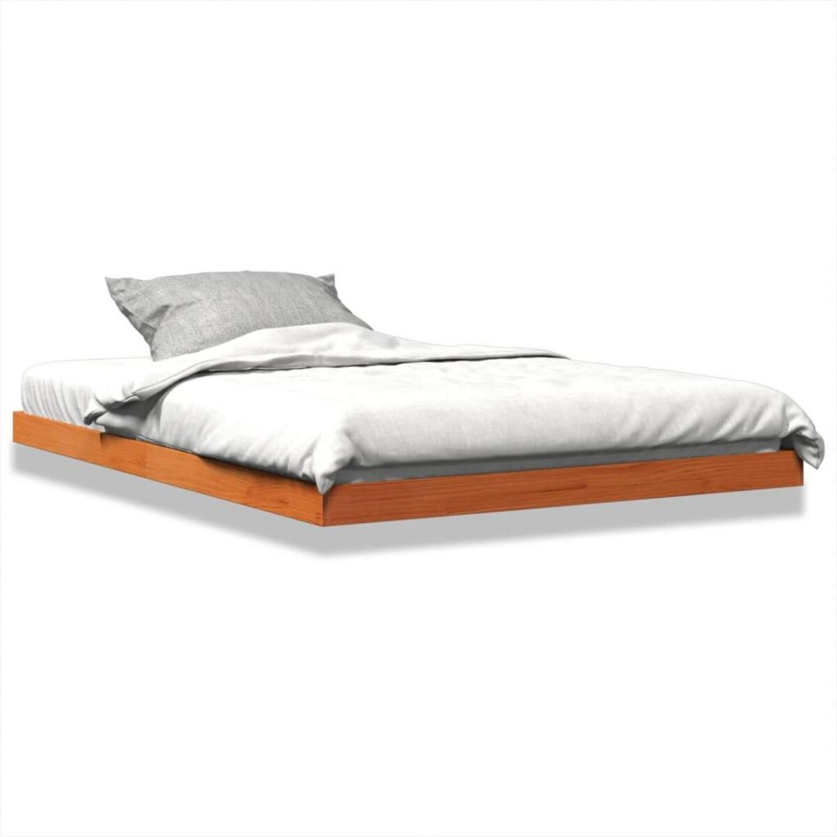 VIDAXL Cadre de lit sans matelas cire marron 140x190cm bois pin massif