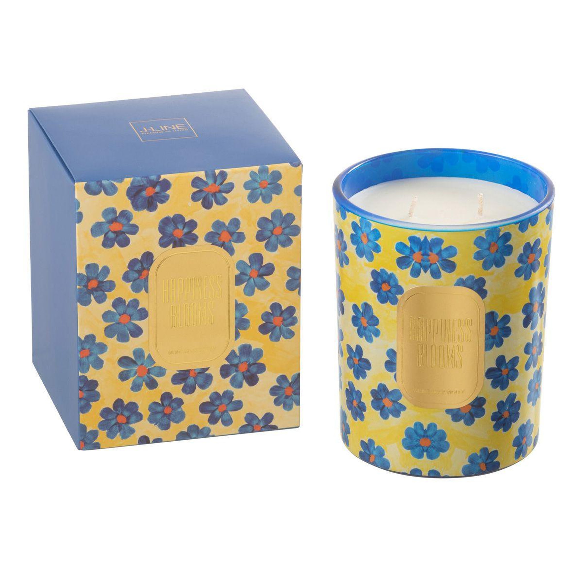 J-LINE Bougie parfumée  happiness blooms  13cm white musk violet