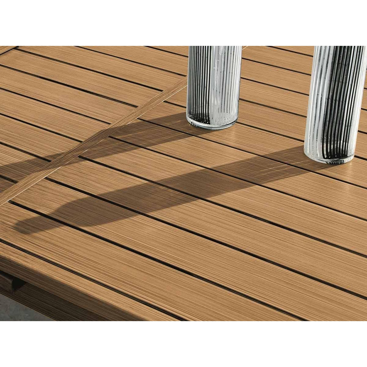 Jardiline Table rectangulaire extensible en aluminium aspect Teck SANTORIN - 10 places - Jardiline