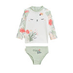 Petit Béguin Maillot de bain bébé 2 pièces t-shirt de protection UV & culotte Arya. Coloris disponibles : Vert