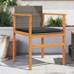 VIDAXL Chaises de jardin coussins lot de 2 gris resine tressee et bois