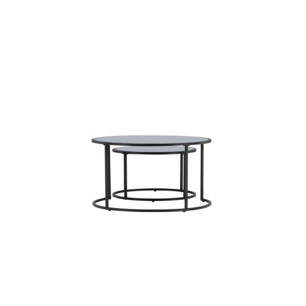 Paris Prix Lot de 2 Tables Basses Gigognes  Twin  79cm Noir